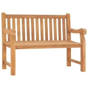 Banco de jardín de madera maciza de teca 114 cm de vidaXL, Bancos de jardín - Ref: Foro24-316638, Precio: 324,17 €, Descuento: %
