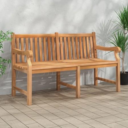 Banco de jardín de madera maciza de teca 150 cm de vidaXL, Bancos de jardín - Ref: Foro24-316639, Precio: 310,23 €, Descuento: %