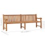 Banco de jardín de madera maciza de teca 228 cm de vidaXL, Bancos de jardín - Ref: Foro24-316640, Precio: 526,06 €, Descuento: %