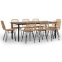 Juego de comedor de jardín 9 piezas ratán sintético en Conjuntos de jardín | Comprar online en Foru.es
