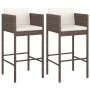 Taburetes de cocina con cojines 2 uds ratán sintético marrón von vidaXL, Gartenstühle - Ref: Foro24-316656, Preis: 119,45 €, ...