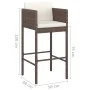 Taburetes de cocina con cojines 2 uds ratán sintético marrón von vidaXL, Gartenstühle - Ref: Foro24-316656, Preis: 119,45 €, ...