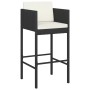 Taburetes de cocina con cojines 2 uds ratán sintético negro de vidaXL, Sillas de jardín - Ref: Foro24-316657, Precio: 118,45 ...