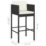 Küchenhocker mit Kissen 2 Stück schwarzes synthetisches Rattan von vidaXL, Gartenstühle - Ref: Foro24-316657, Preis: 118,47 €...