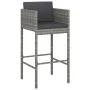 Küchenhocker mit Kissen 2 Einheiten synthetisches Rattangrau von vidaXL, Gartenstühle - Ref: Foro24-316658, Preis: 119,26 €, ...