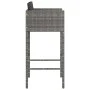 Küchenhocker mit Kissen 2 Einheiten synthetisches Rattangrau von vidaXL, Gartenstühle - Ref: Foro24-316658, Preis: 119,26 €, ...