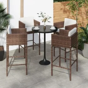Kitchen stools with cushions 4 pcs brown synthetic rattan by vidaXL, Garden chairs - Ref: Foro24-316659, Price: 227,14 €, Dis...