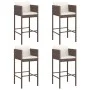 Küchenhocker mit Kissen 4 Stück braunes synthetisches Rattan von vidaXL, Gartenstühle - Ref: Foro24-316659, Preis: 227,14 €, ...