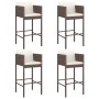 Taburetes de cocina con cojines 4 uds ratán sintético marrón de vidaXL, Sillas de jardín - Ref: Foro24-316659, Precio: 229,05...