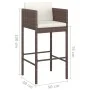 Küchenhocker mit Kissen 4 Stück braunes synthetisches Rattan von vidaXL, Gartenstühle - Ref: Foro24-316659, Preis: 227,14 €, ...