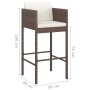 Taburetes de cocina con cojines 4 uds ratán sintético marrón de vidaXL, Sillas de jardín - Ref: Foro24-316659, Precio: 229,05...