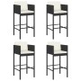 Taburetes de cocina con cojines 4 uds ratán sintético negro de vidaXL, Sillas de jardín - Ref: Foro24-316660, Precio: 224,75 ...