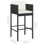 Taburetes de cocina con cojines 4 uds ratán sintético negro de vidaXL, Sillas de jardín - Ref: Foro24-316660, Precio: 224,75 ...