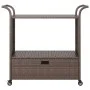 Bar cart with drawer brown synthetic rattan 100x45x97 cm by vidaXL, Kitchen and dining carts - Ref: Foro24-316662, Price: 177...