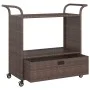 Carrito de bar con cajón ratán sintético marrón 100x45x97 cm de vidaXL, Carros de cocina y comedor - Ref: Foro24-316662, Prec...