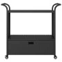 Carrito de bar con cajón ratán sintético negro 100x45x97 cm de vidaXL, Carros de cocina y comedor - Ref: Foro24-316663, Preci...