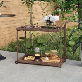 Carrito de bar ratán sintético marrón 100x45x83 cm de vidaXL, Carros de cocina y comedor - Ref: Foro24-316665, Precio: 96,26 ...