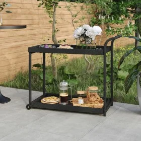 Carrito de bar ratán sintético negro 100x45x83 cm de vidaXL, Carros de cocina y comedor - Ref: Foro24-316666, Precio: 93,80 €...