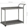 Carrito de bar ratán sintético gris 100x45x83 cm de vidaXL, Carros de cocina y comedor - Ref: Foro24-316667, Precio: 95,09 €,...