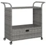 Bar cart with gray synthetic rattan drawer 100x45x97 cm by vidaXL, Kitchen and dining carts - Ref: Foro24-316664, Price: 173,...