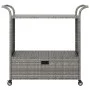 Bar cart with gray synthetic rattan drawer 100x45x97 cm by vidaXL, Kitchen and dining carts - Ref: Foro24-316664, Price: 173,...