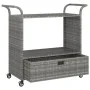 Bar cart with gray synthetic rattan drawer 100x45x97 cm by vidaXL, Kitchen and dining carts - Ref: Foro24-316664, Price: 173,...