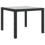 Mesa jardín vidrio templado ratán sintético 90x90x75 cm negro de vidaXL, Mesas de jardín - Ref: Foro24-316698, Precio: 138,55...
