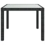Mesa jardín vidrio templado ratán sintético 90x90x75 cm negro de vidaXL, Mesas de jardín - Ref: Foro24-316698, Precio: 136,23...