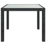 Mesa jardín vidrio templado ratán sintético 90x90x75 cm negro de vidaXL, Mesas de jardín - Ref: Foro24-316698, Precio: 138,55...