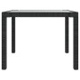 Mesa jardín vidrio templado ratán sintético 90x90x75 cm negro de vidaXL, Mesas de jardín - Ref: Foro24-316698, Precio: 138,55...
