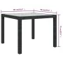 Mesa jardín vidrio templado ratán sintético 90x90x75 cm negro de vidaXL, Mesas de jardín - Ref: Foro24-316698, Precio: 136,23...