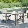Mesa jardín vidrio templado ratán sintético 90x90x75 cm gris de vidaXL, Mesas de jardín - Ref: Foro24-316700, Precio: 128,18 ...