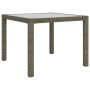 Mesa jardín vidrio templado ratán sintético 90x90x75 cm gris de vidaXL, Mesas de jardín - Ref: Foro24-316700, Precio: 128,18 ...