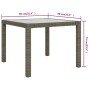 Mesa jardín vidrio templado ratán sintético 90x90x75 cm gris de vidaXL, Mesas de jardín - Ref: Foro24-316700, Precio: 128,18 ...