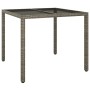 Mesa jardín vidrio templado ratán sintético 90x90x75 cm gris de vidaXL, Mesas de jardín - Ref: Foro24-316701, Precio: 73,82 €...