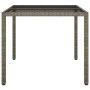 Mesa jardín vidrio templado ratán sintético 90x90x75 cm gris de vidaXL, Mesas de jardín - Ref: Foro24-316701, Precio: 73,82 €...