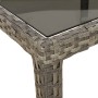 Mesa jardín vidrio templado ratán sintético 90x90x75 cm gris de vidaXL, Mesas de jardín - Ref: Foro24-316701, Precio: 73,82 €...