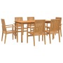 Juego de comedor de jardín 7 piezas madera maciza de teca en Conjuntos de jardín | Comprar online en Foru.es