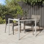 Mesa jardín vidrio templado ratán sintético 90x90x75 cm blanco de vidaXL, Mesas de jardín - Ref: Foro24-316702, Precio: 120,0...
