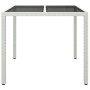 Mesa jardín vidrio templado ratán sintético 90x90x75 cm blanco de vidaXL, Mesas de jardín - Ref: Foro24-316702, Precio: 120,0...