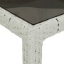 Mesa jardín vidrio templado ratán sintético 90x90x75 cm blanco de vidaXL, Mesas de jardín - Ref: Foro24-316702, Precio: 120,0...