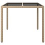 Mesa jardín vidrio templado ratán sintético 90x90x75 cm gris de vidaXL, Mesas de jardín - Ref: Foro24-316703, Precio: 100,20 ...