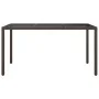 Garden table tempered glass synthetic rattan 150x90x75 cm brown by vidaXL, Garden tables - Ref: Foro24-316704, Price: 135,29 ...