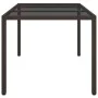 Garden table tempered glass synthetic rattan 150x90x75 cm brown by vidaXL, Garden tables - Ref: Foro24-316704, Price: 135,29 ...