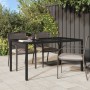 Mesa jardín vidrio templado ratán sintético 150x90x75 cm negro de vidaXL, Mesas de jardín - Ref: Foro24-316706, Precio: 128,4...