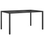 Mesa jardín vidrio templado ratán sintético 150x90x75 cm negro de vidaXL, Mesas de jardín - Ref: Foro24-316706, Precio: 128,4...
