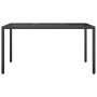 Mesa jardín vidrio templado ratán sintético 150x90x75 cm negro de vidaXL, Mesas de jardín - Ref: Foro24-316706, Precio: 128,4...