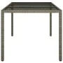 Gartentisch aus gehärtetem Glas und synthetischem Rattan, 150 x 90 x 75 cm, grau von vidaXL, Gartentische - Ref: Foro24-31670...