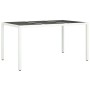 Mesa jardín vidrio templado ratán sintético 150x90x75 cm blanco de vidaXL, Mesas de jardín - Ref: Foro24-316709, Precio: 126,...