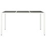 Mesa jardín vidrio templado ratán sintético 150x90x75 cm blanco de vidaXL, Mesas de jardín - Ref: Foro24-316709, Precio: 126,...